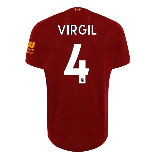 Camiseta Liverpool NO.4 Virgil 1ª 2019-2020 Rojo